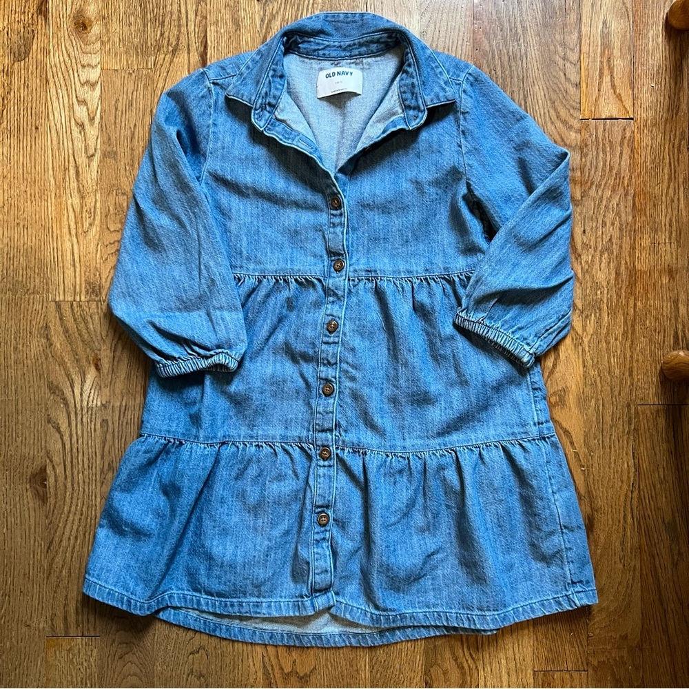 Blue Denim Kids Dress Old Navy Size 6/7 Cotton